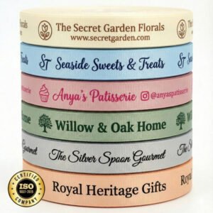 Premium Custom Printed Grosgrain Ribbon for Professional Brand Packaging