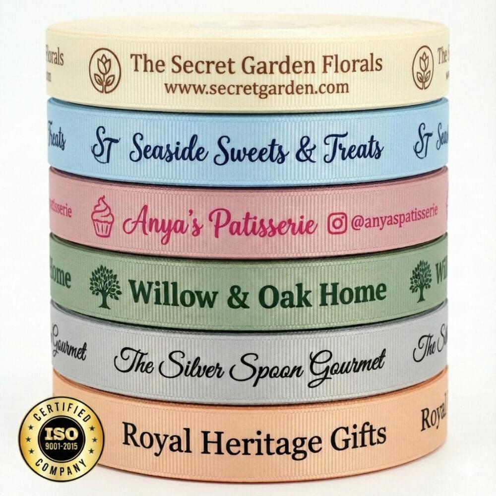 Premium Custom Printed Grosgrain Ribbon for Professional Brand Packaging